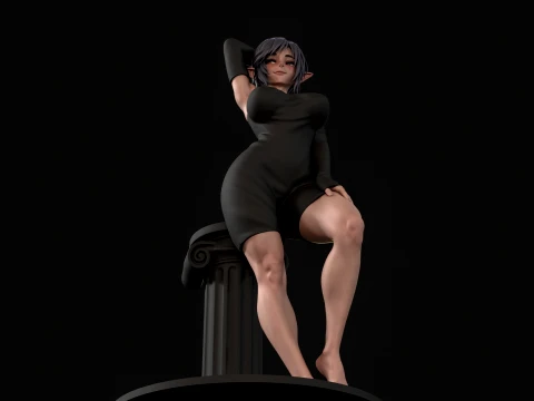 Anime Elf Girl 3D Print Ready 3D Print Model