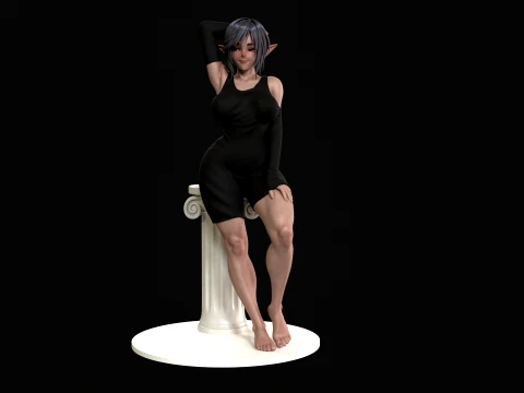 Anime Elf Girl 3D Print Ready 3D Print Model