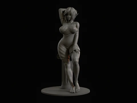 Anime Elf Girl 3D Print Ready 3D Print Model