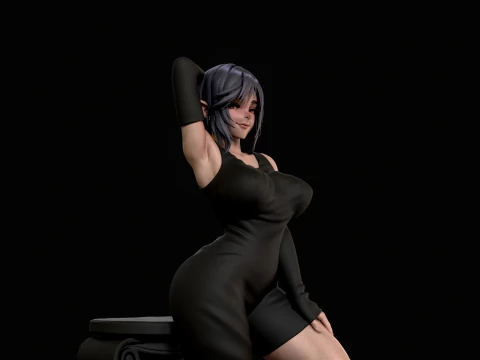 Anime Elf Girl 3D Print Ready 3D Print Model
