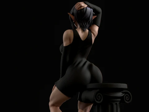 Anime Elf Girl 3D Print Ready 3D Print Model