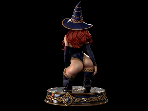 Fantasy Witch on Pedestal 3D Print Ready Figurine 3D Print Model
