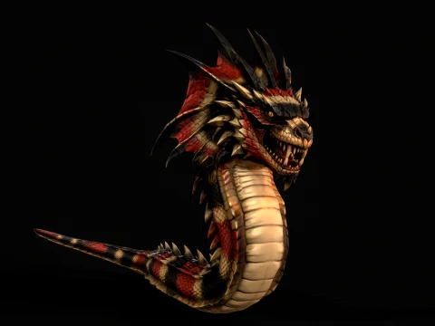 Basilisk Snake2 Character 3D Model