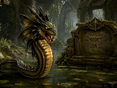 Basilisk Snake2 Character 3D Model