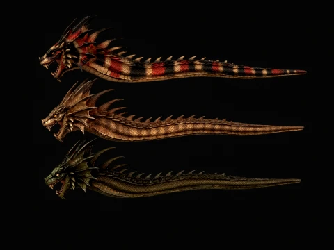 Basilisk Snake2 Character 3D Model