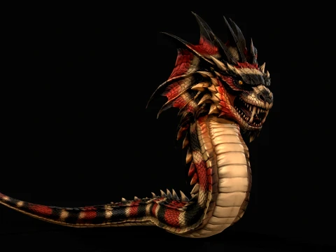 Basilisk Snake2 Character 3D Model