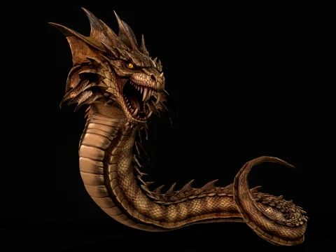 Basilisk Snake2 Character 3D Model