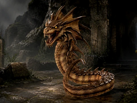 Basilisk Snake2 Character 3D Model