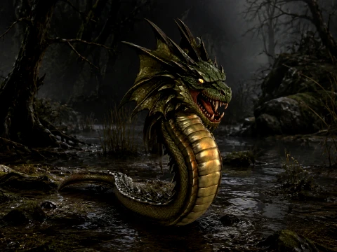 Basilisk Snake2 Character 3D Model