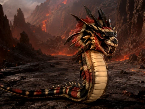 Basilisk Snake2 Character 3D Model