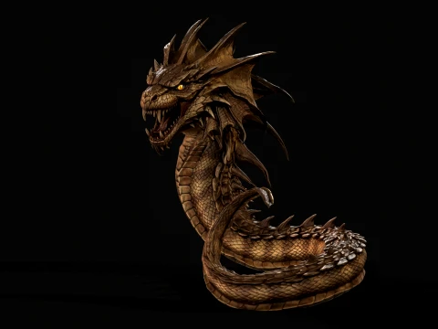 Basilisk Snake2 Character 3D Model