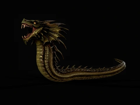 Basilisk Snake2 Character 3D Model
