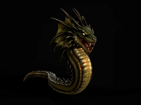 Basilisk Snake2 Character 3D Model