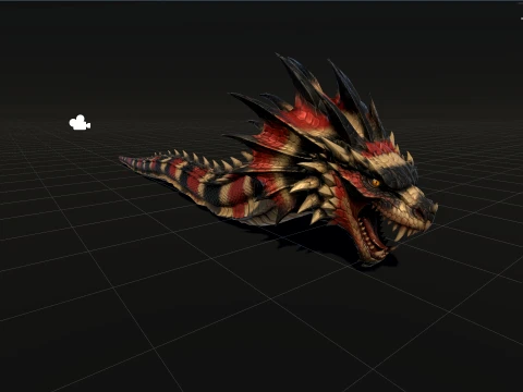 Basilisk Snake2 Character 3D Model