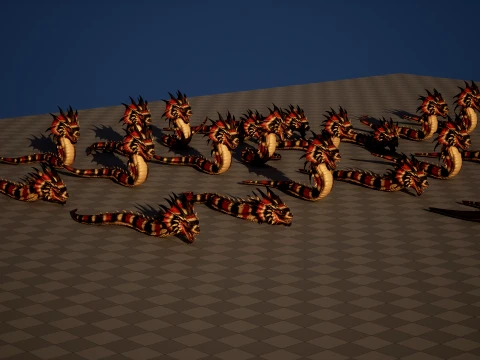 Basilisk Snake2 Character 3D Model