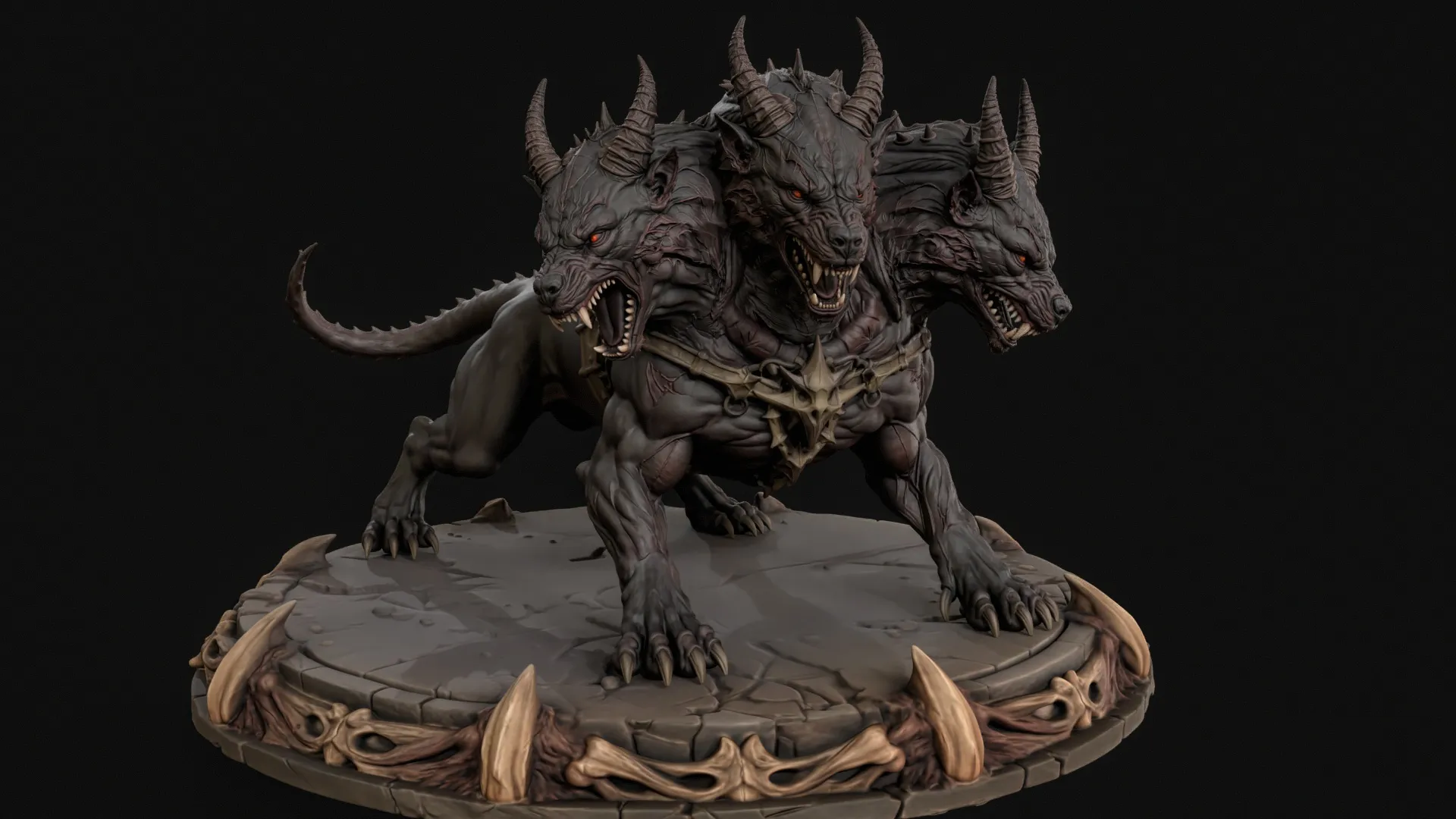 ケルベロス 3D プリント対応 2 3Dプリントモデル .c4d .max .obj .3ds .fbx .stl .blend