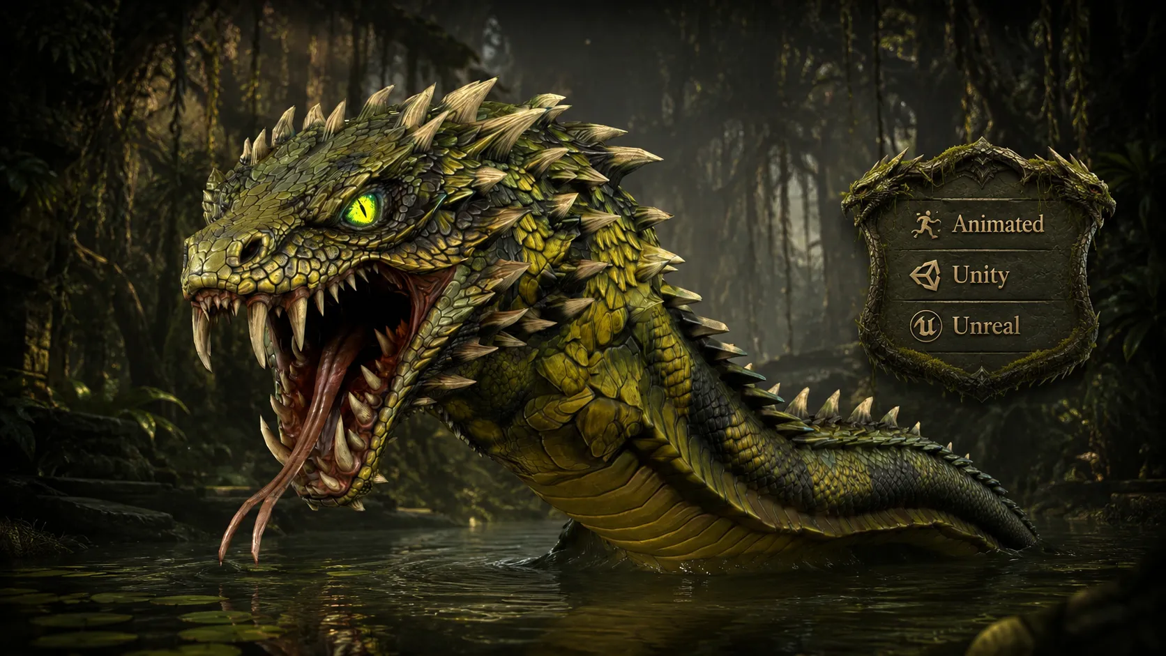 GiantSnake 3D Model .c4d .max .obj .3ds .fbx .stl .blend 