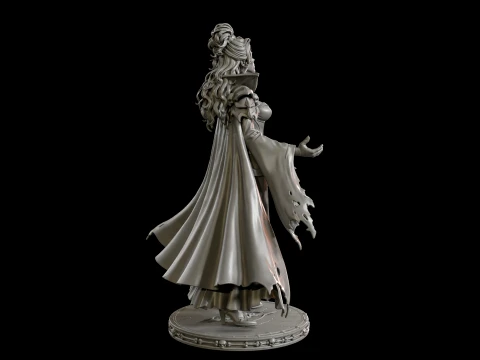 Dark Fantasy Necromancer Queen 3D Print Ready Figurine 3D Print Model
