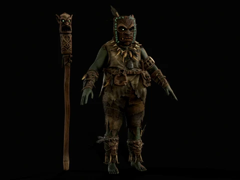 Orc Shaman Three 3D Model