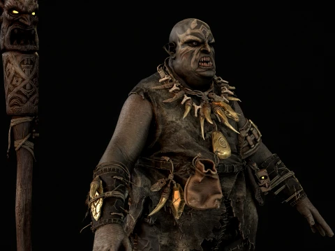Orc Shaman Three 3D Model