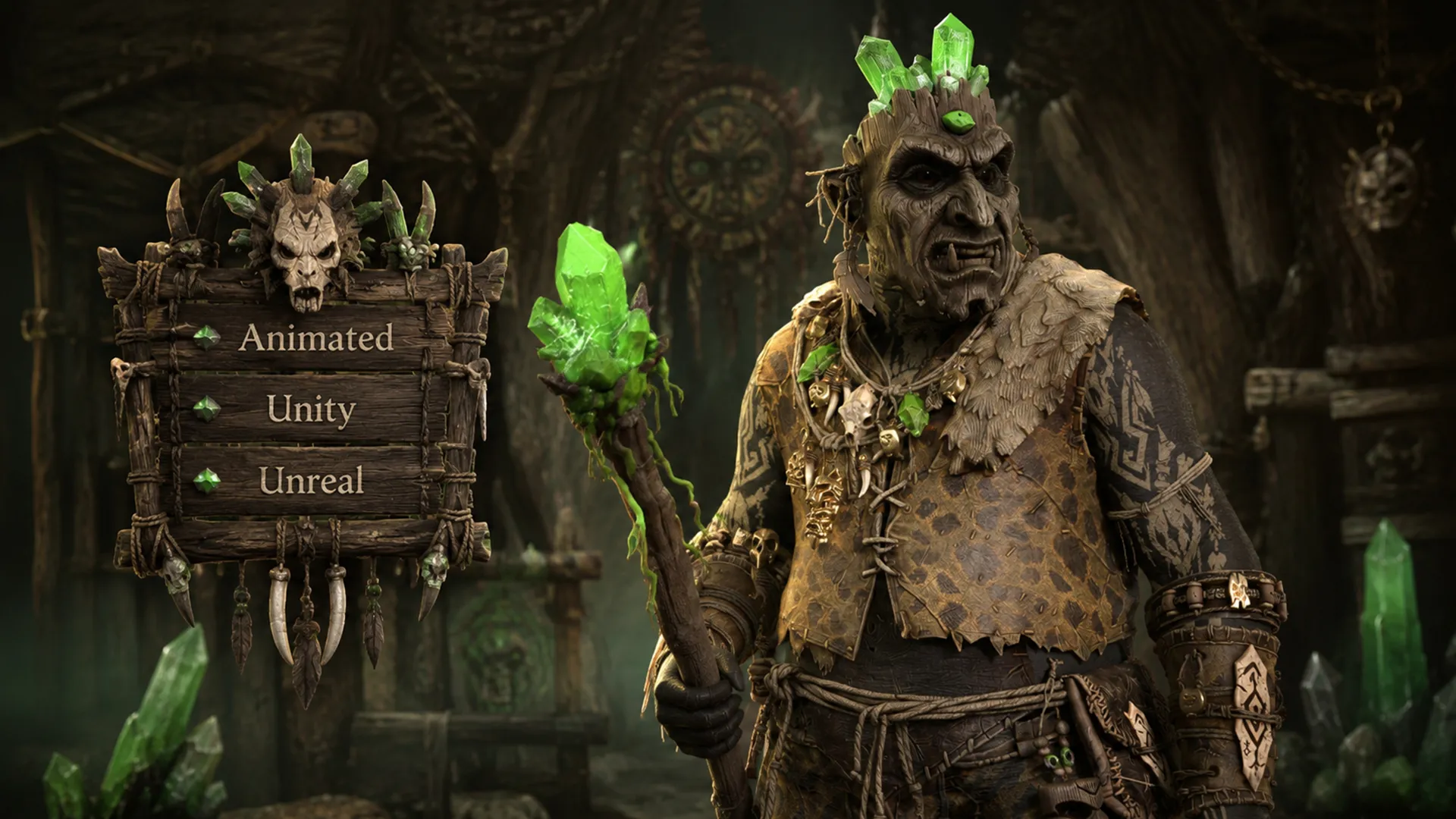 Orc Shaman Four 3D Model .c4d .max .obj .3ds .fbx .stl .blend 