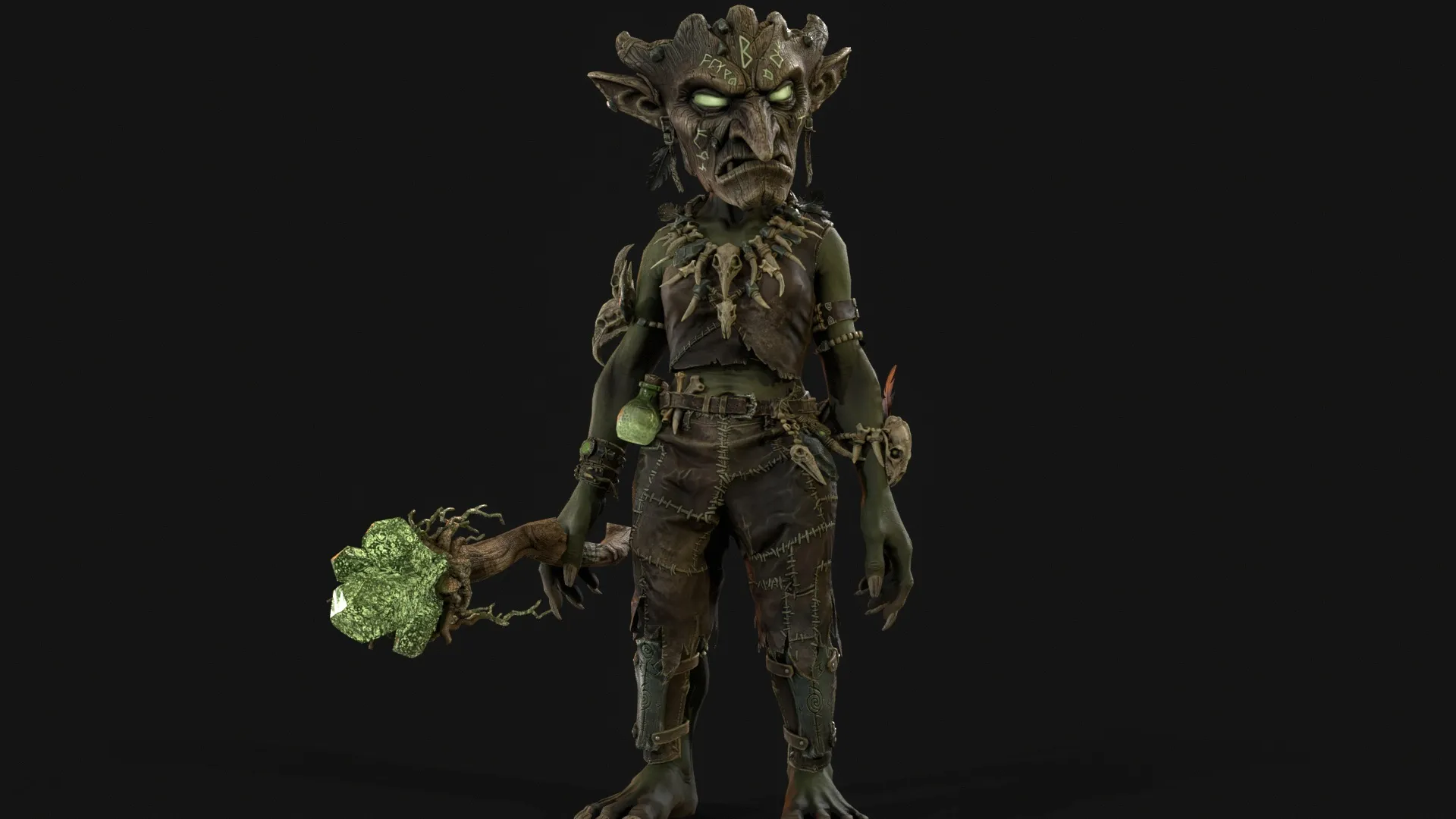 Goblin Shaman Four 3D Model .c4d .max .obj .3ds .fbx .stl .blend