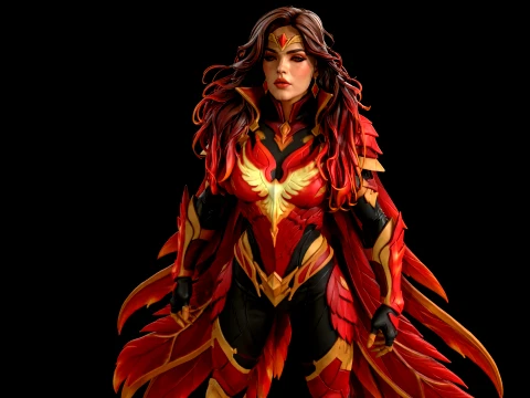 Figura lista para imprimir en 3D de la Reina Guerrera Fénix Modelo de impresión 3D