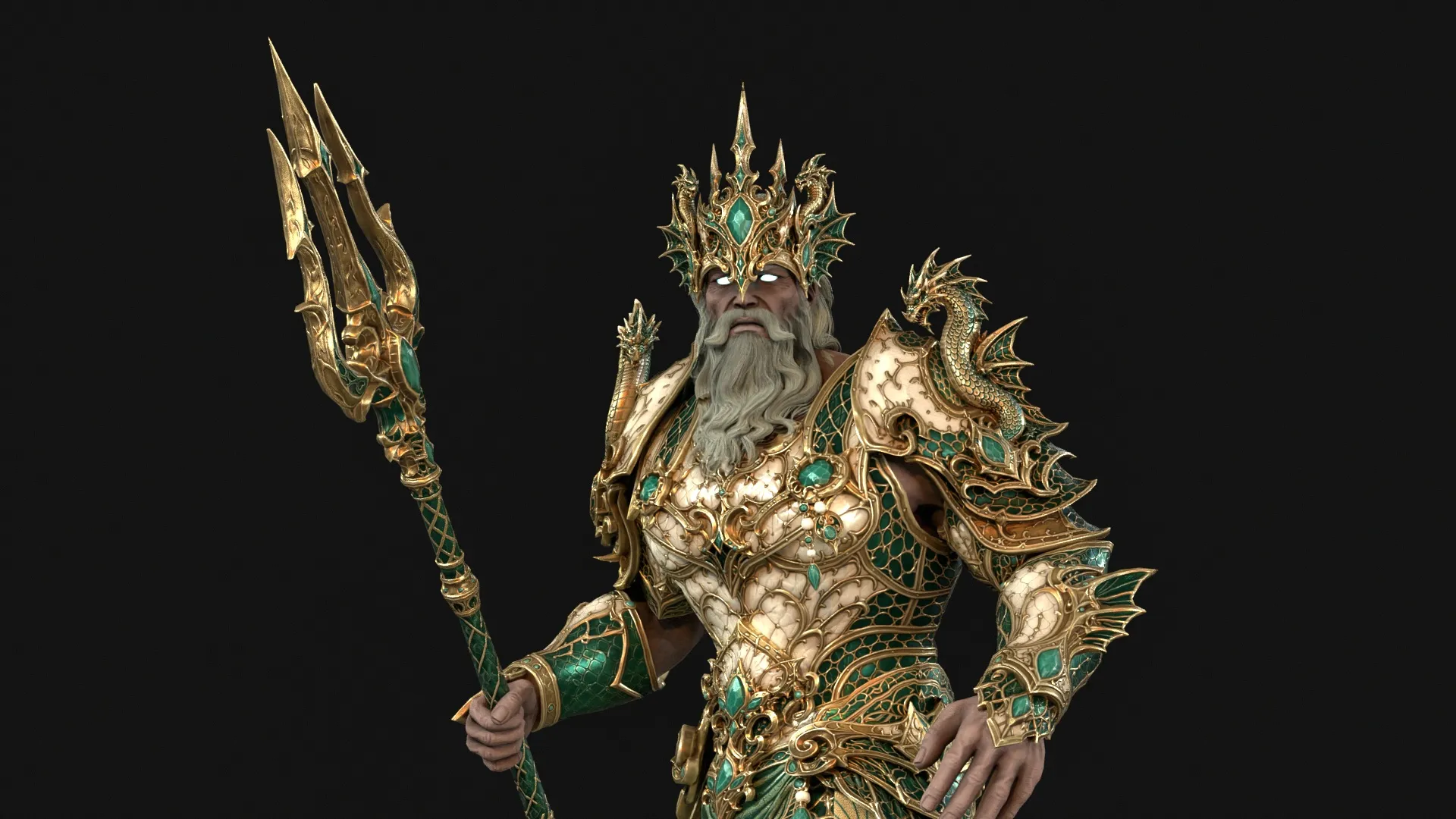 Poseidon 3D Model .c4d .max .obj .3ds .fbx .stl .blend 