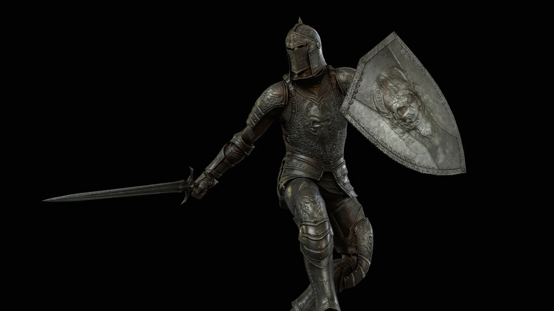Dark Knight NPC Four 3D Model .c4d .max .obj .3ds .fbx .stl .blend 