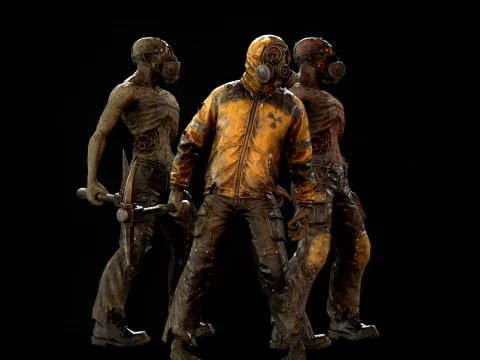 Zombie Miner Two 3D Model