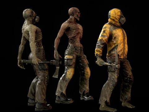Zombie Miner Two 3D Model