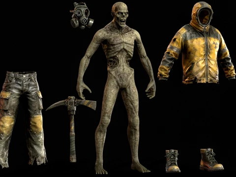 Zombie Miner Two 3D Model
