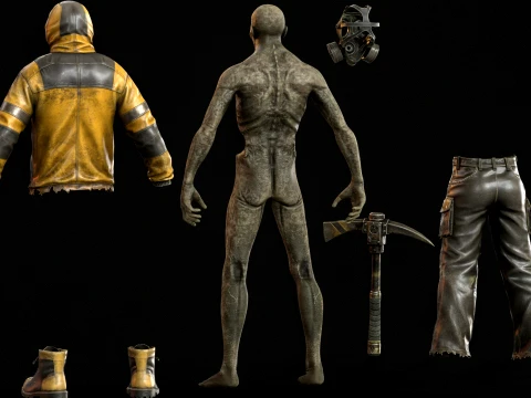 Zombie Miner Two 3D Model