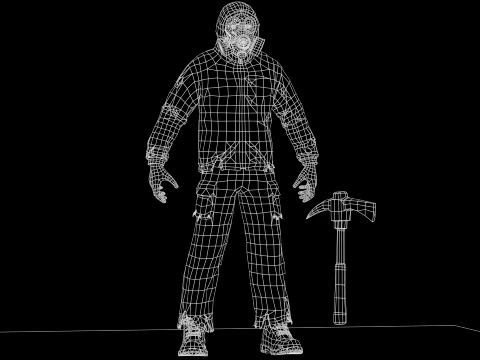 Zombie Miner Two 3D Model