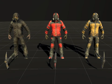 Zombie Miner Two 3D Model