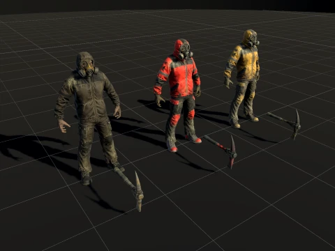 Zombie Miner Two 3D Model