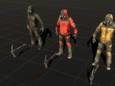 Zombie Miner Two 3D Model