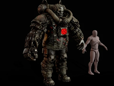 Zombie Juggernaut Three 3D Model