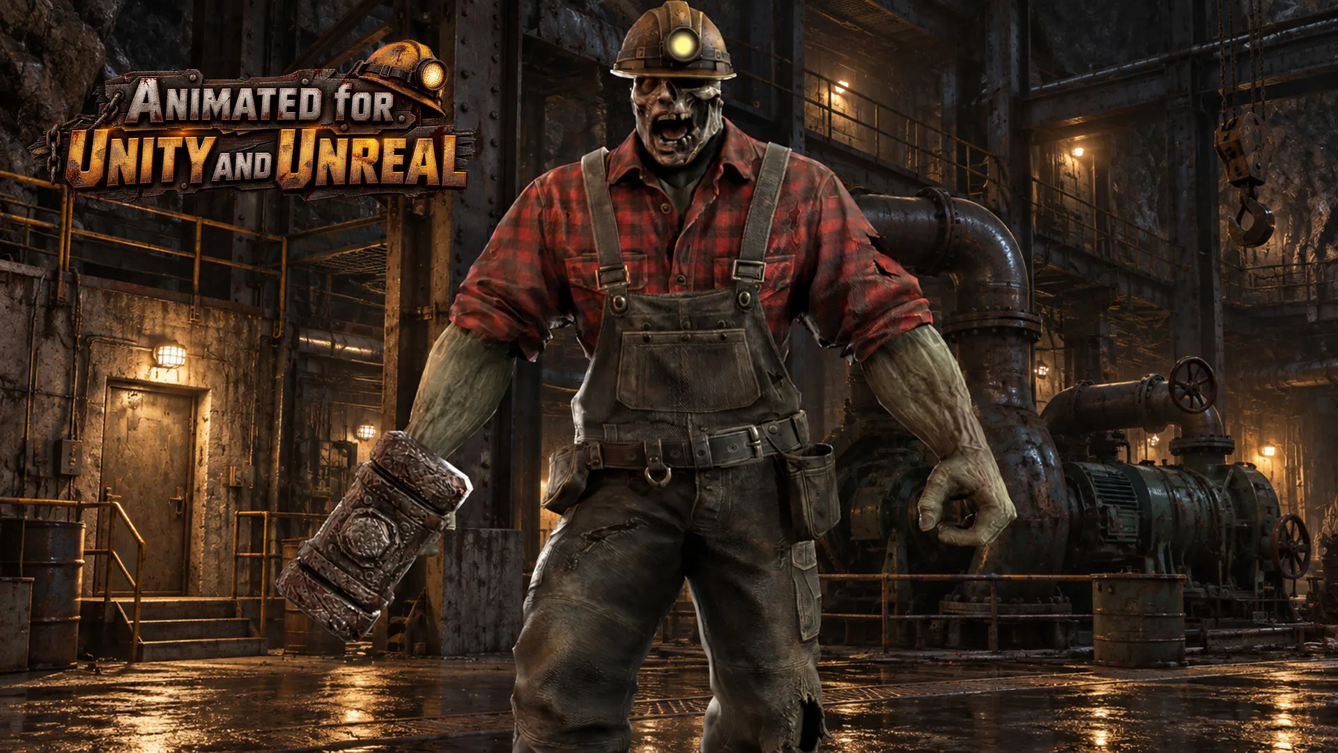 Zombie Miner Juggernaut Seven 3D Model .c4d .max .obj .3ds .fbx .stl .blend 