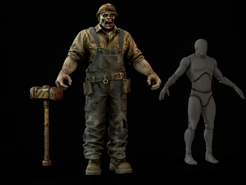 Zombie Miner Juggernaut Seven 3D Model