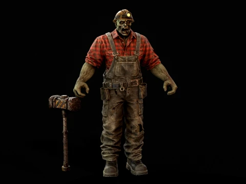 Zombie Miner Juggernaut Seven 3D Model