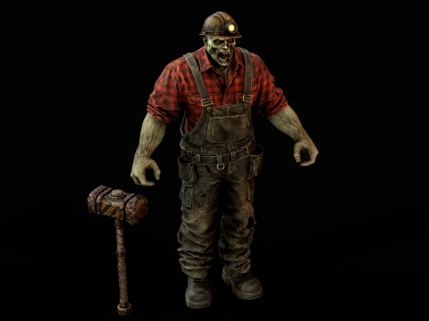 Zombie Miner Juggernaut Seven 3D Model