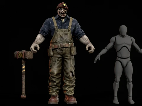 Zombie Miner Juggernaut Seven 3D Model