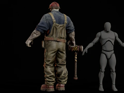 Zombie Miner Juggernaut Seven 3D Model