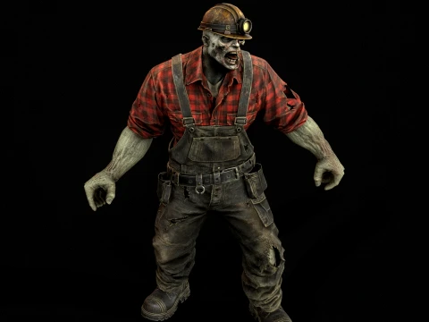 Zombie Miner Juggernaut Seven 3D Model