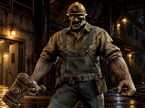 Zombie Miner Juggernaut Seven 3D Model