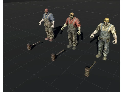 Zombie Miner Juggernaut Seven 3D Model