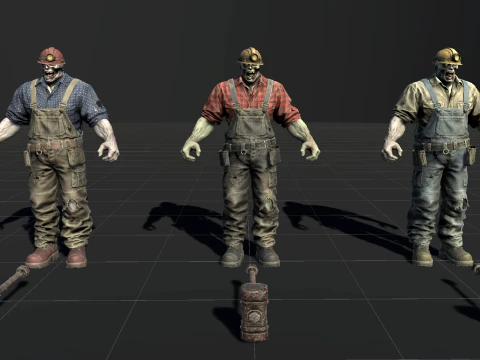 Zombie Miner Juggernaut Seven 3D Model