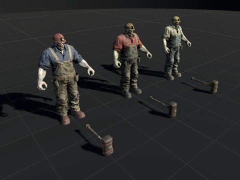 Zombie Miner Juggernaut Seven 3D Model