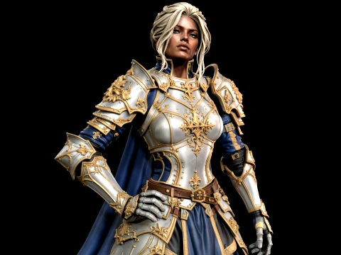 Royal Knight Woman 3D Print Ready Figurine 3D Print Model